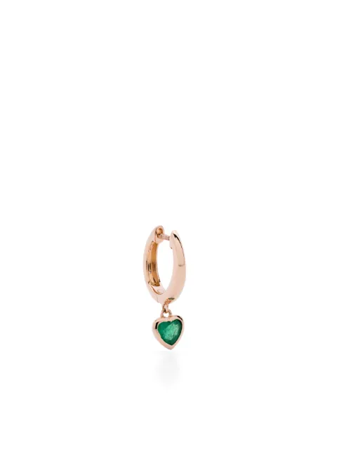 SHAY 18K rose gold heart emerald single earring Pink SE391RG18