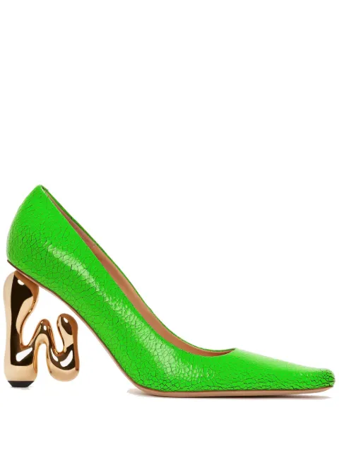 JW Anderson JW Bubble Heel leather pumps Green ANW41310B18810