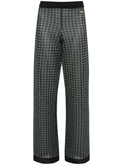 JW Anderson check-pattern logo-plaque trousers Black KW0977YN0285993