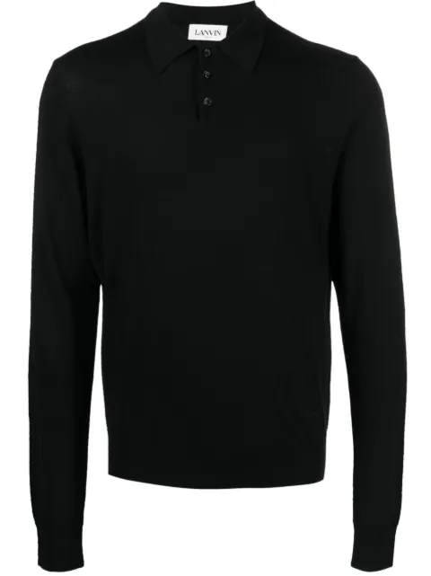 Lanvin long-sleeve polo shirt Black RMPL0004K200A23