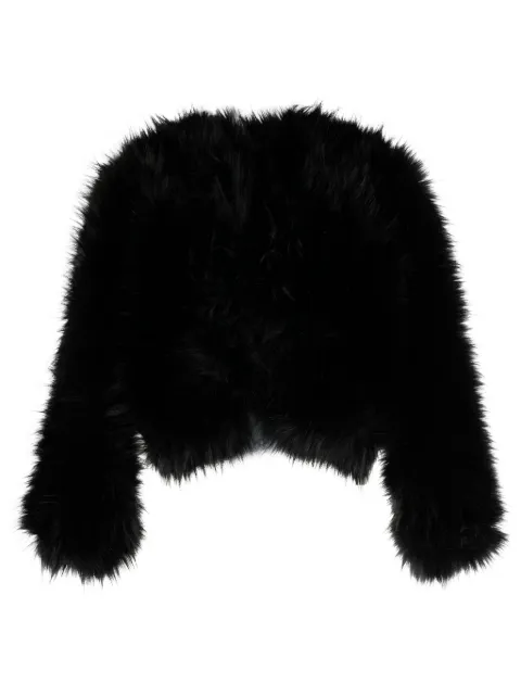 Elie Saab faux-fur design long-sleeve jacket Black 15430