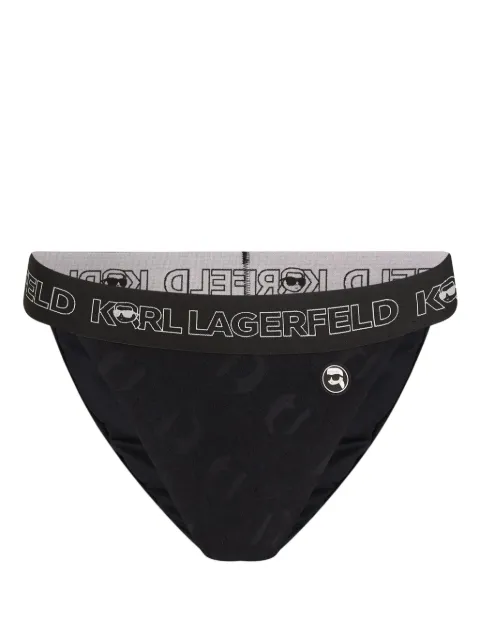 Karl Lagerfeld Ikon 2.0 logo-appliqué bikini bottoms Black 240W2228999