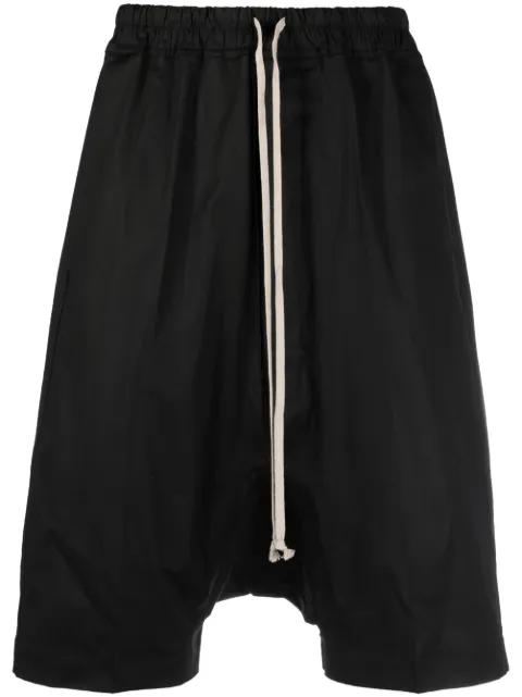 Rick Owens drawstring drop-crotch shorts Black RU02C7384TE