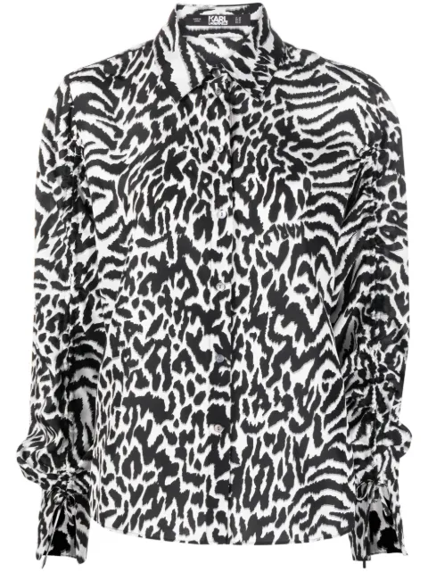 Karl Lagerfeld animal-print silk shirt Black 240W1604R04