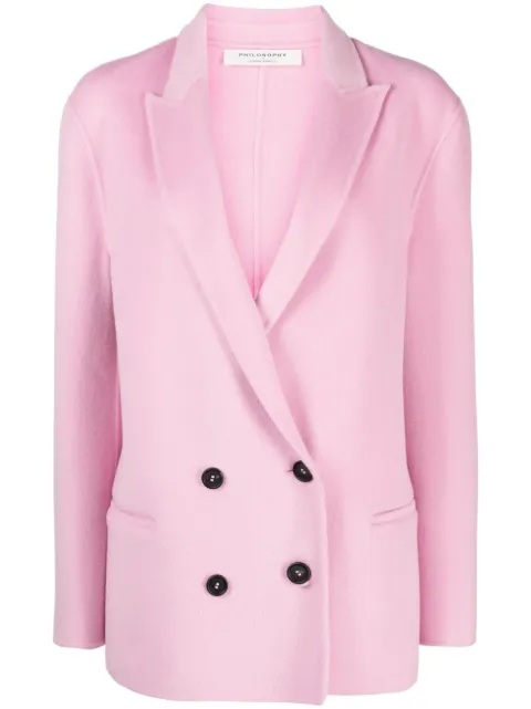Philosophy Di Lorenzo Serafini double-breasted wool short coat Pink A06115759