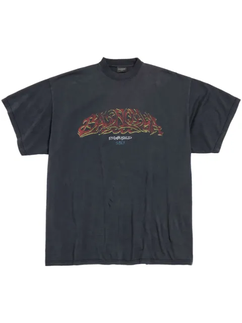 Balenciaga Offshore cotton T-shirt Black 739028TPVM8