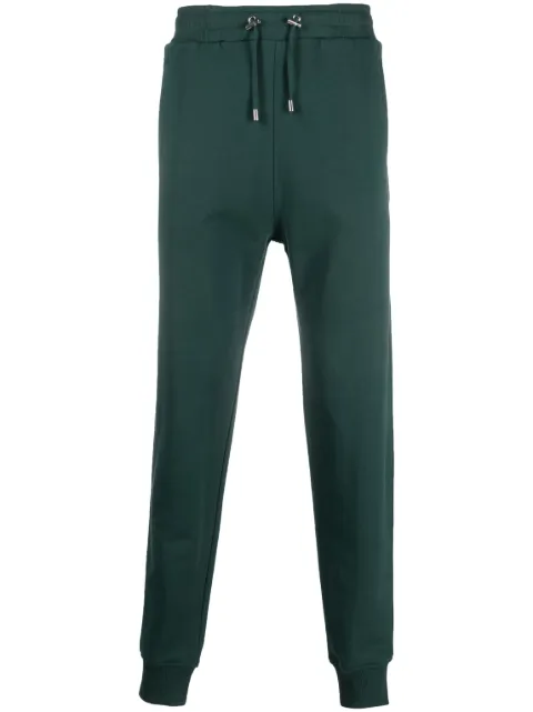Balmain logo-patch cotton track pants Green BH1OB270BC43
