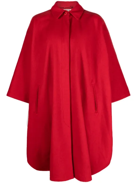 A.N.G.E.L.O. Vintage Cult 1970s corduroy-detailing wool cape Red ANG450Z