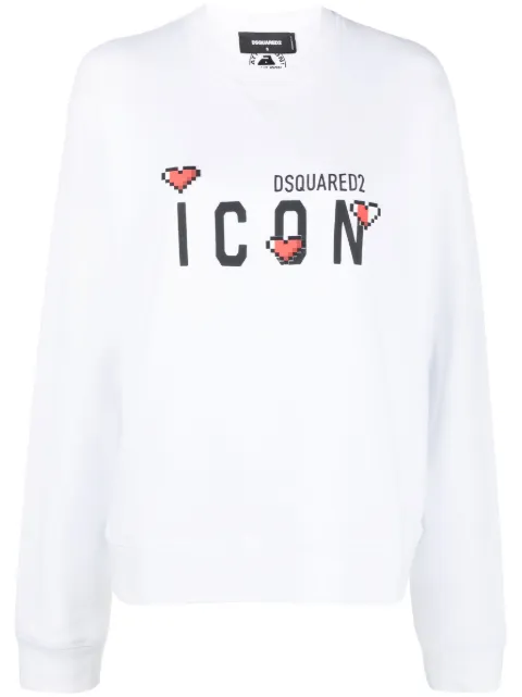 DSQUARED2 Icon-print cotton sweatshirt White S80GU0092S25516
