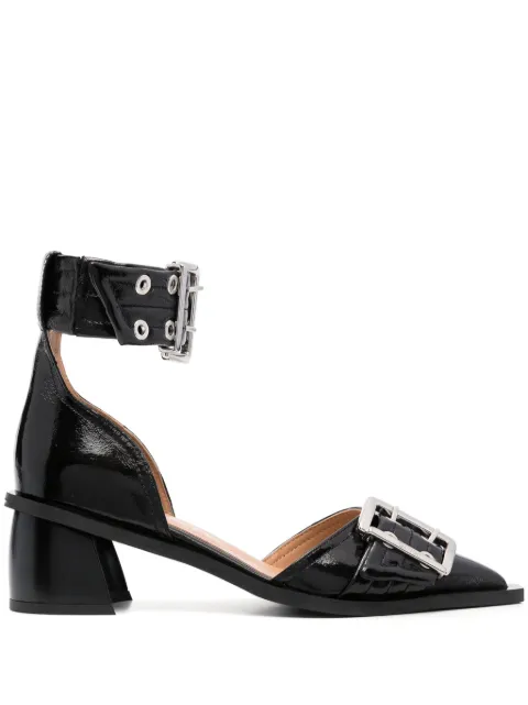 GANNI 50mm buckle-detail pumps Black S2229
