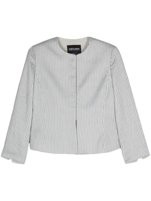 Giorgio Armani Pre-Owned 1990s embossed-finish jacket Grey ARMN450X