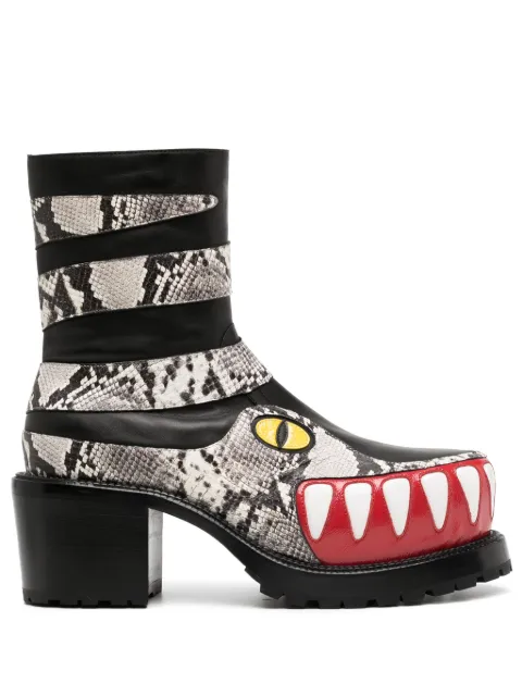 Walter Van Beirendonck Viper 70mm boots Multicolour 10007CAMBLACK