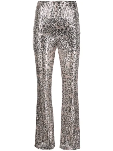 LIU JO sequin-embellished straight-leg trousers Neutrals WF3067J4548
