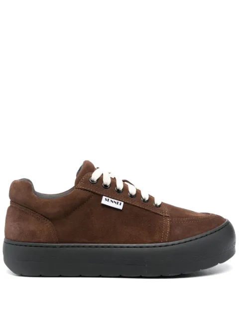 Sunnei Dreamy lace-up suede sneakers Brown CSHOXSNK015SCA001