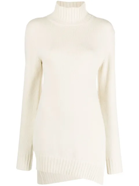 Jil Sander asymmetric-hem jumper Neutrals J02GP0139J14513