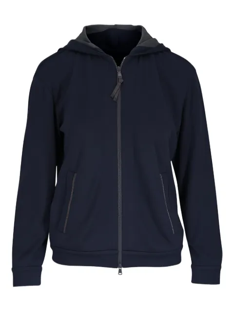 Brunello Cucinelli Monili chain zipped hoodie Blue MD828SB806C8366