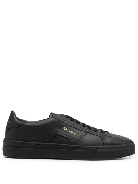 Santoni leather low-top sneakers Black MBGT21779NEORXW