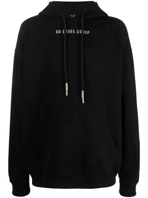 44 LABEL GROUP graphic-print cotton hoodie Black B0030277FA139