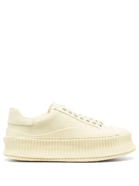 Jil Sander lace-up panelled sneakers Yellow J15WS0002P5812