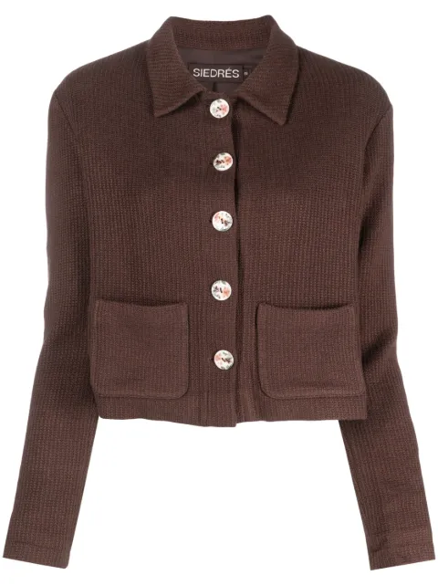 SIEDRES Yuna knit cropped cardigan Brown WPF23CJ07BR