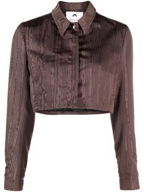 Marine Serre Regenerated moire tailored jacket Brown WJA016CWOV0001
