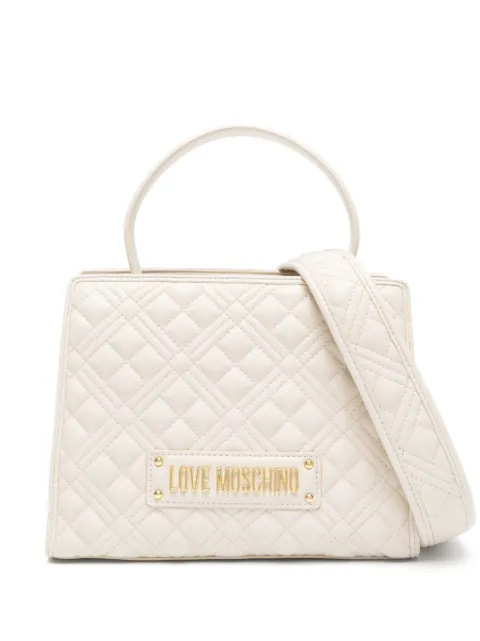 Love Moschino logo-lettering quilted tote bag Neutrals JC4065PP1HLA0