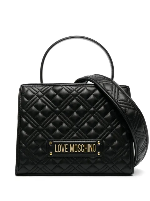 Love Moschino logo-patch tote bag Black JC4065PP1HLA0