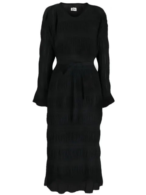 Henrik Vibskov plissé-effect tied-waist midi dress Black AW23STUDF316