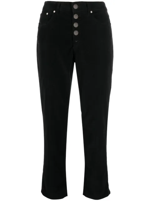DONDUP Koons button-fly cropped trousers Black DP268BVS0030YTRTDD