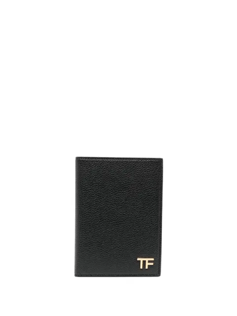 TOM FORD logo-plaque leather wallet Black YT274LCL158G