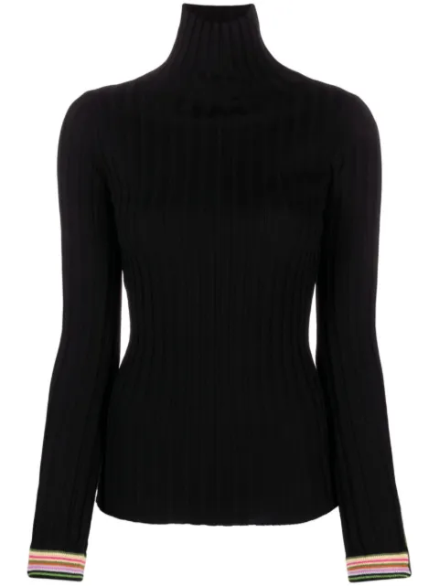 ETRO striped-edge wool jumper Black 115499242