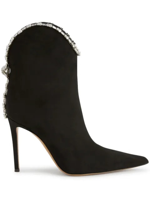 Alexandre Vauthier crystal-embellished detail 105mm boots Black AVI2704001