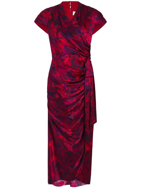 Cinq A Sept Gail floral-print silk dress Red ZD22546992Z