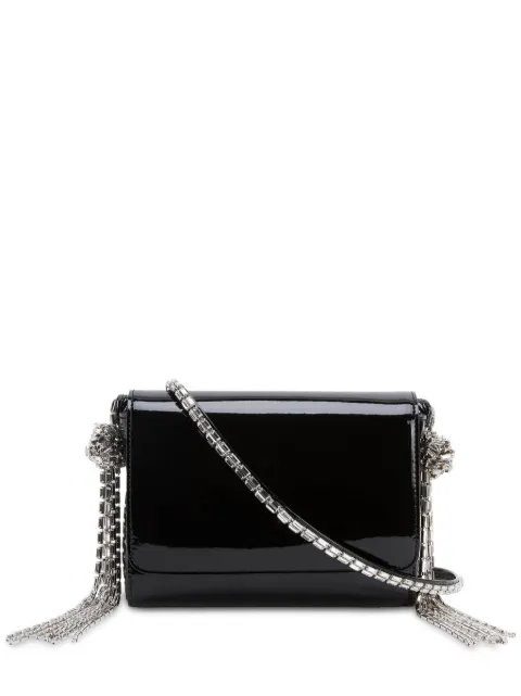 Alexandre Vauthier patent-finish clutch bag Black AVIB201001