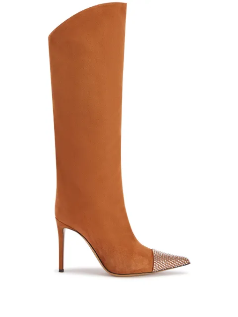 Alexandre Vauthier crystal-embellished 105mm boots Brown AVI2812006