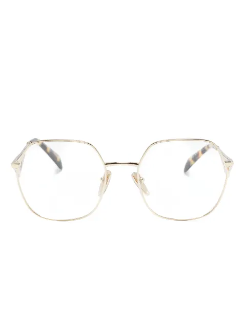 Prada Eyewear triangle-logo glasses Gold PR59ZV