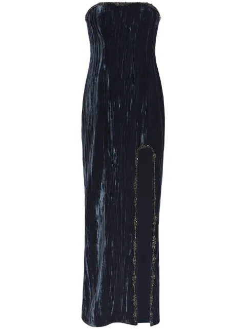 Cinq A Sept Eponine strapless velvet gown Blue ZD22617046Z