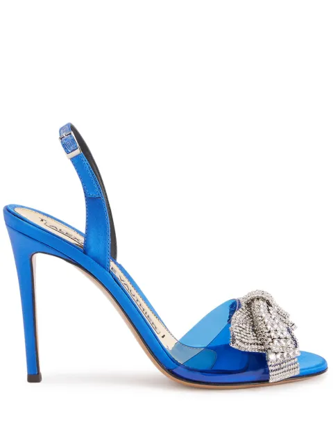 Alexandre Vauthier crystal-embellished bow 105mm sandals Blue AVE3000004