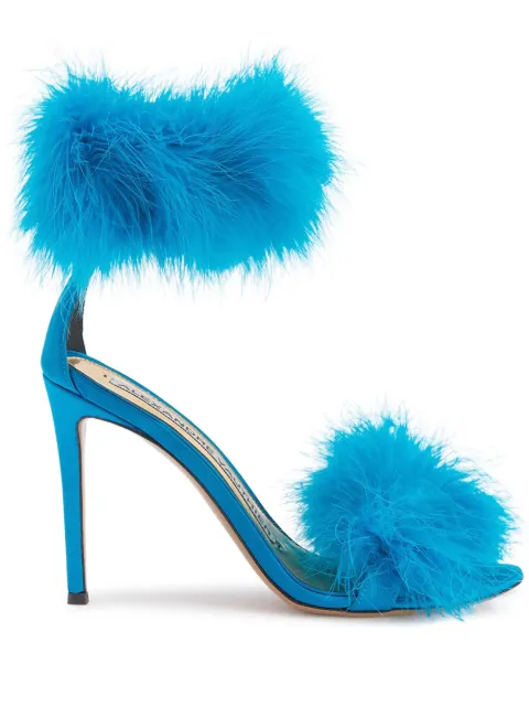 Alexandre Vauthier Veronica 105mm feather-detailing sandals Blue AVE2001004
