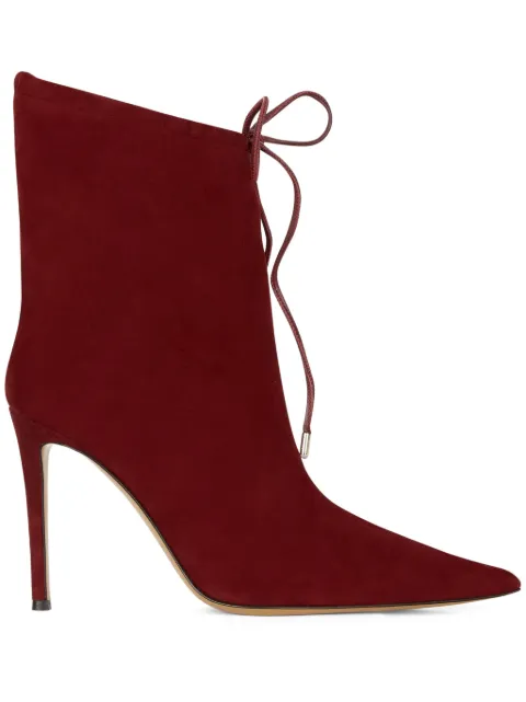 Alexandre Vauthier 105mm pointed-toe suede boots Red AVI1701002