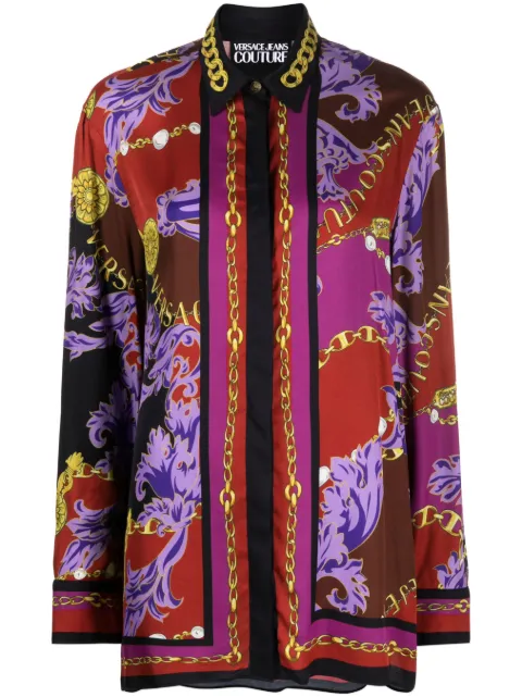 Versace Jeans Couture Chain Couture-print shirt Pink 75HAL2P2NS346