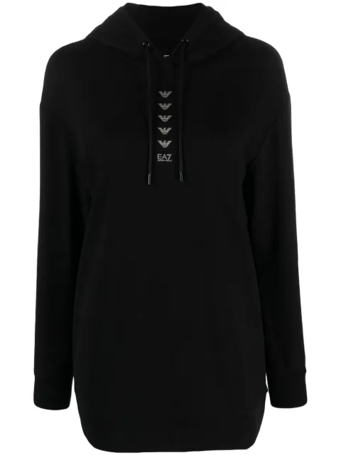 Ea7 Emporio Armani Logo Series drawstring hoodie Black 6RTM29TJPLZ