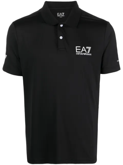 Ea7 Emporio Armani logo-print polo shirt Black 8NPF23PJEMZ