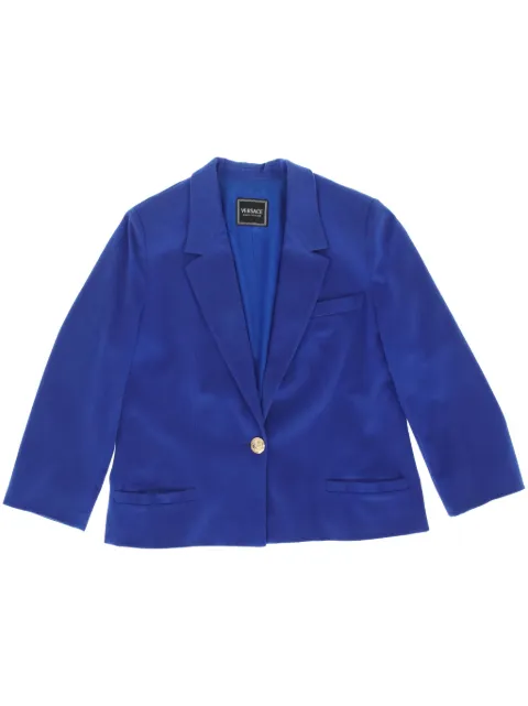 Versace Pre-Owned 1990 single-breasted wool blazer Blue VER350PL
