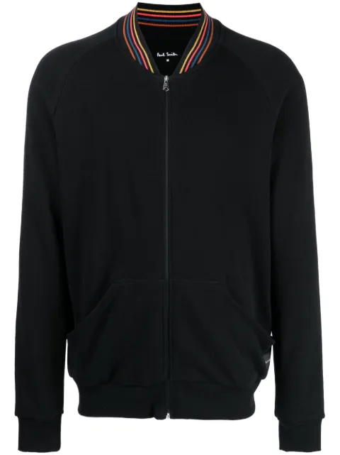 Paul Smith striped-collar logo-patch jacket Black M1A540MAU807B