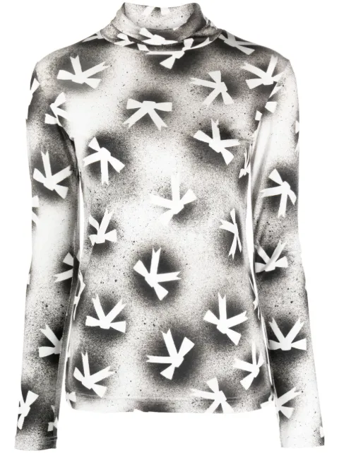 Viktor & Rolf bow-print roll-neck top White ET0435211123