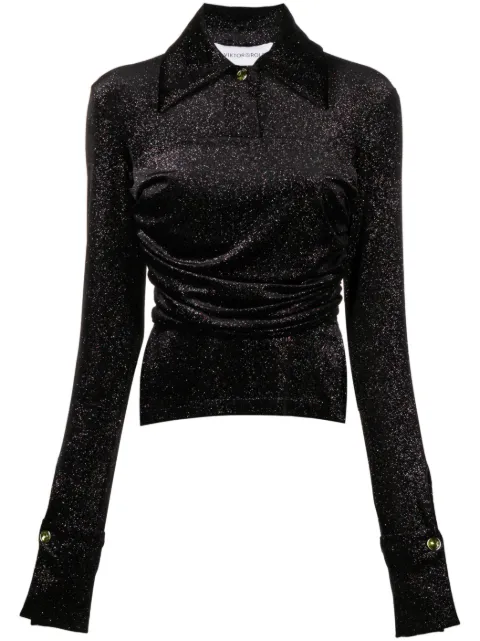 Viktor & Rolf gathered glitter velvet shirt Black ET0473299123