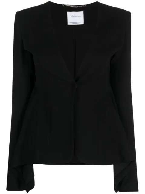 Blumarine draped single-breasted cady blazer Black 2B069A