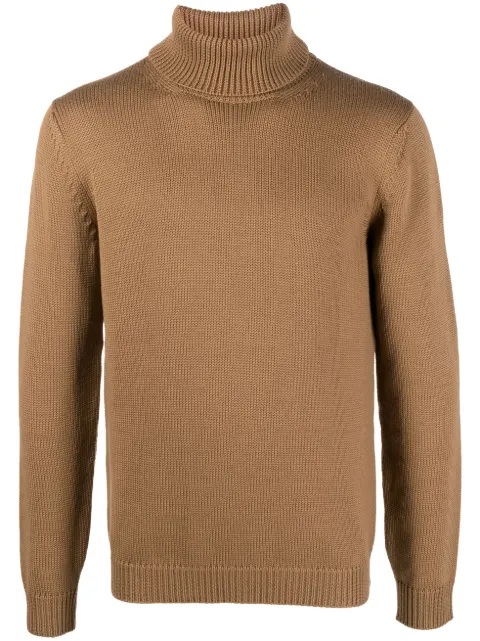 Nuur high-neck merino wool knit jumper Brown RP02003