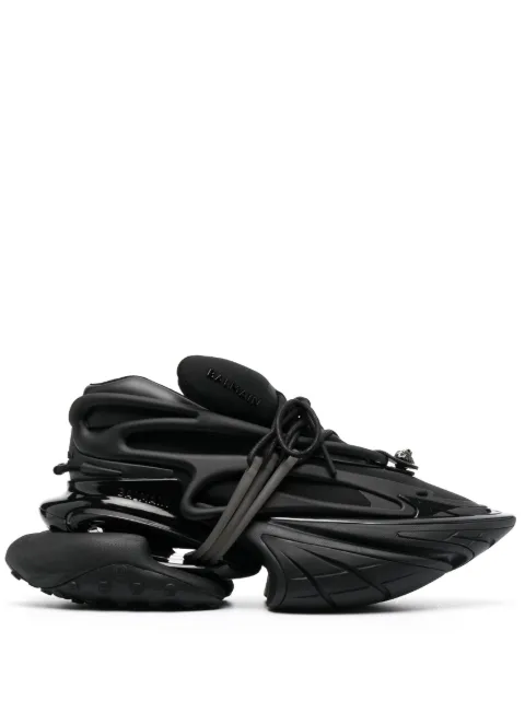 Balmain leather unicorn low-top sneakers Black BM1VJ309KNSC